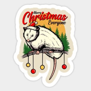 Merry christmas from opossum Sticker